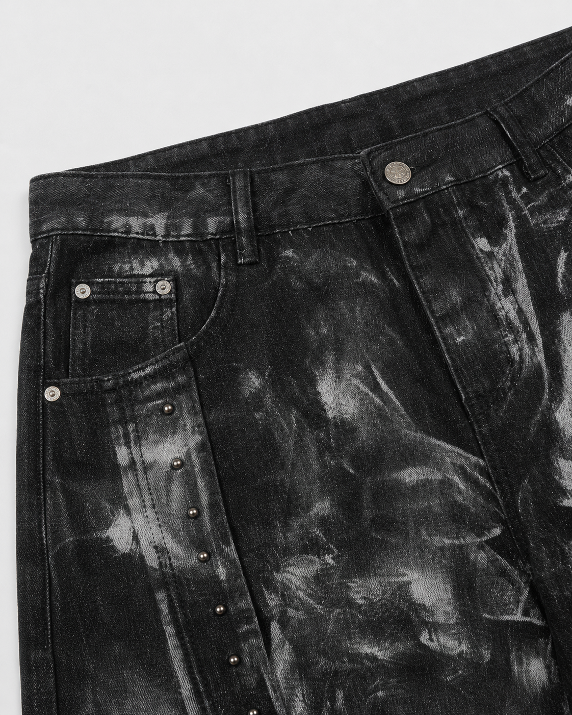American-Style Distressed Tie-Dye Loose-Fitting Pants