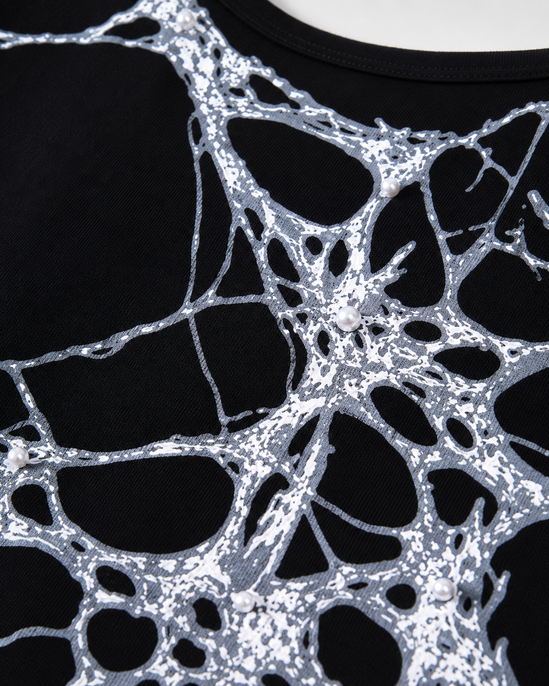 Dark Art Design Spider Web Print Long-Sleeved Top