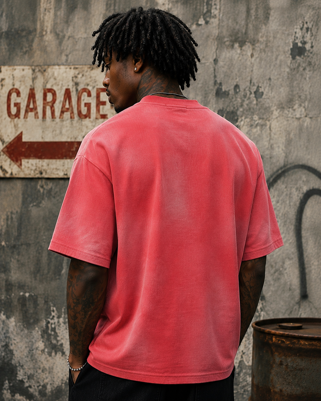 American Retro Street Style Distressed Printed Short T-Shirt