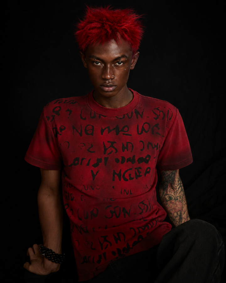 American Distressed Graphic Print Short Sleeve Tee