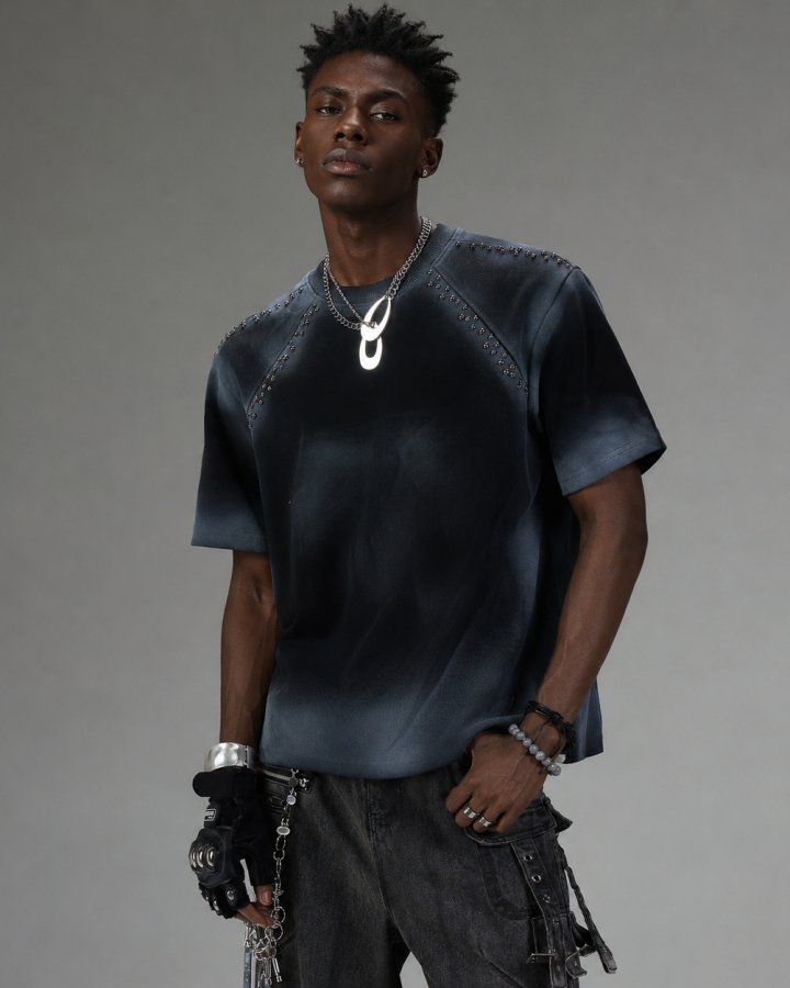 Washed Studded Short Sleeve T-Shirt