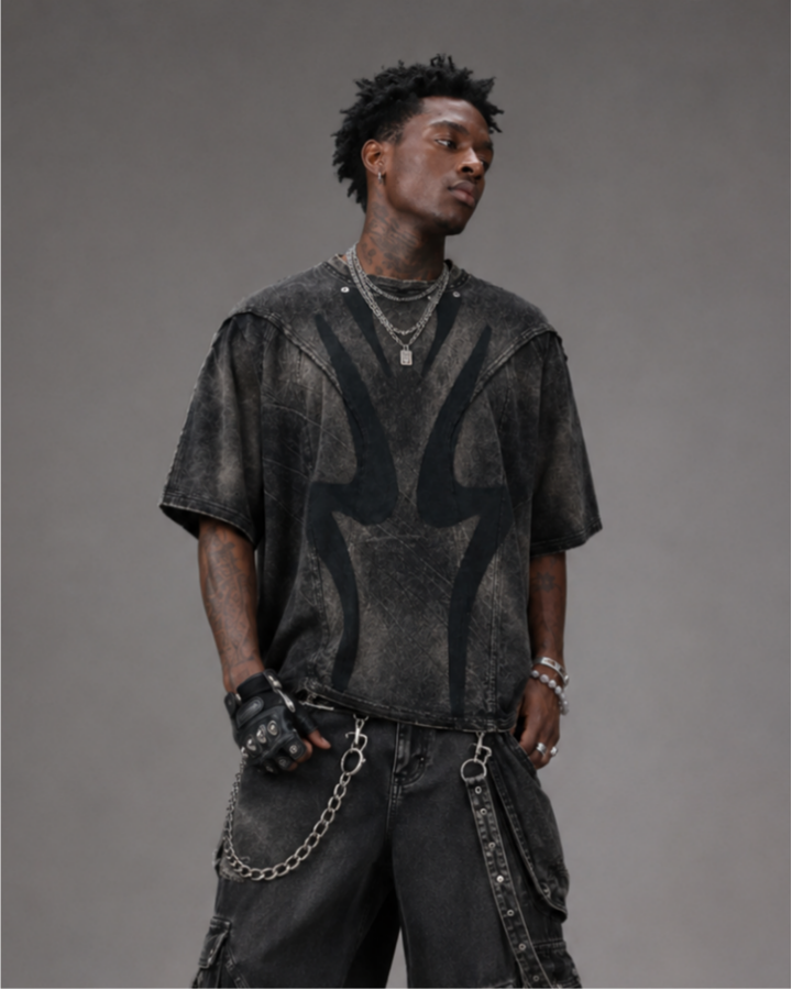 Retro Slob Style Structured Distressed T-Shirt