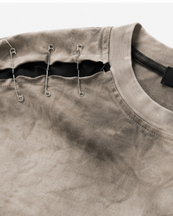 Safety Pin Accent Washed Tee