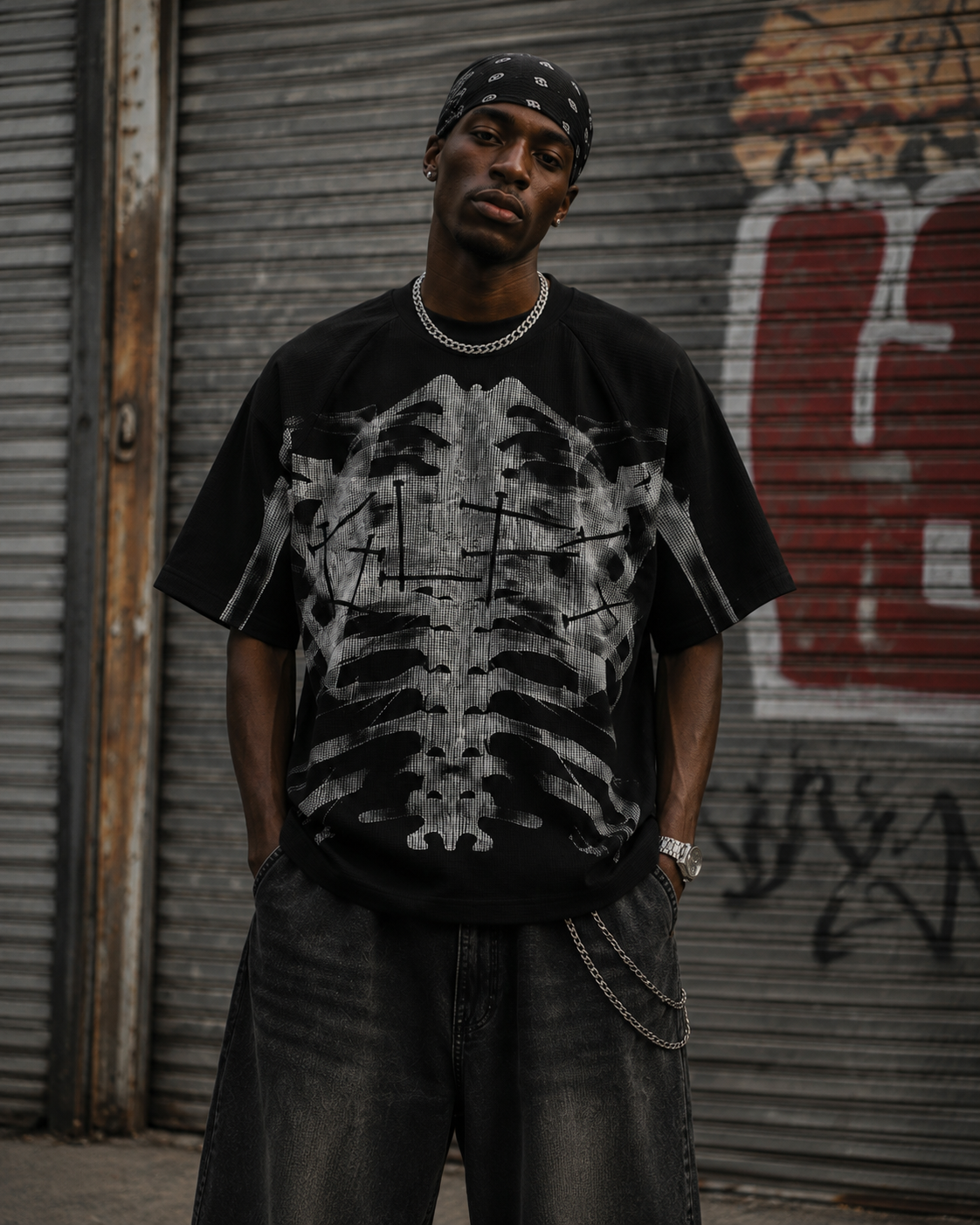 Abstract Skeleton Graphic Short Sleeve Tee
