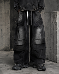 Vintage Washed Wide-Leg Denim Pants