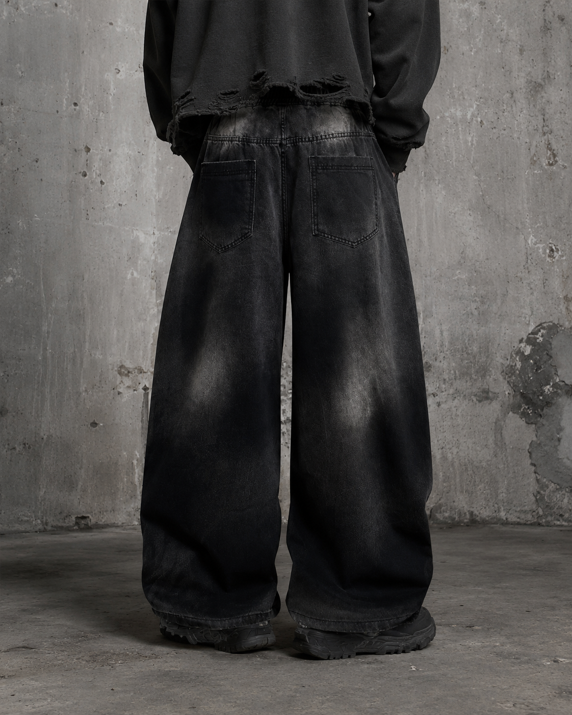 Vintage Washed Wide-Leg Denim Pants