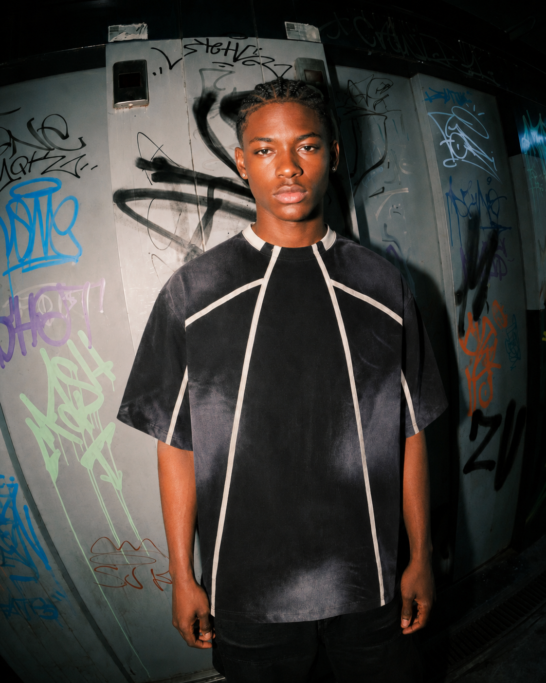 American Vintage Contrast Stitch Graphic Tee