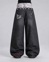 American Vintage Distressed Wide-Leg Denim Pants