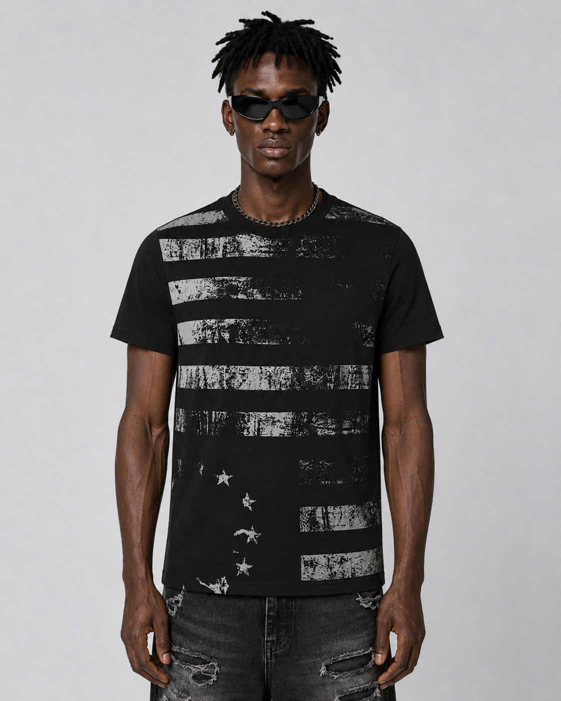 American Vintage Graphic Stripe Tee