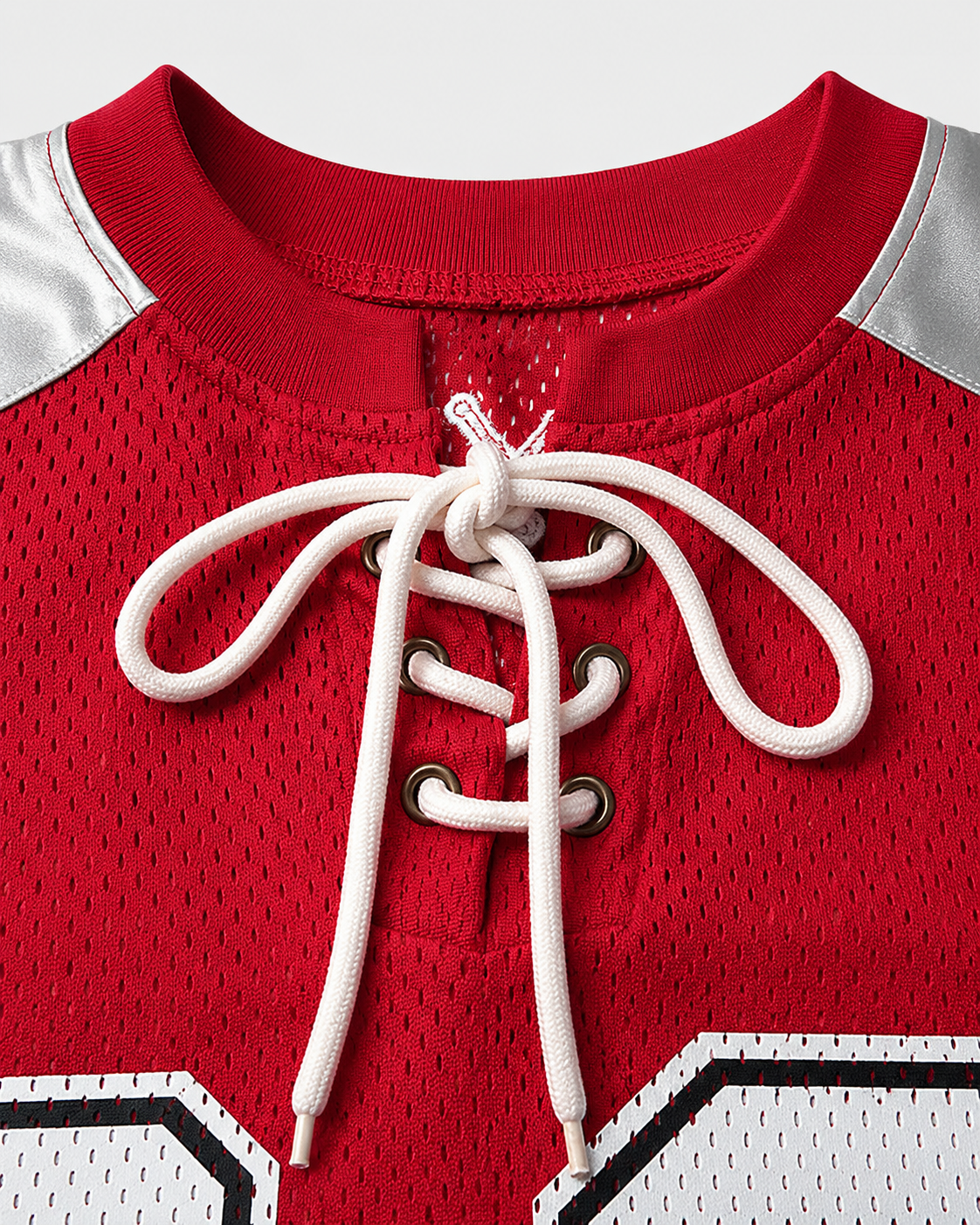 American Retro Trendy Mesh Lace-Up Printed Jersey
