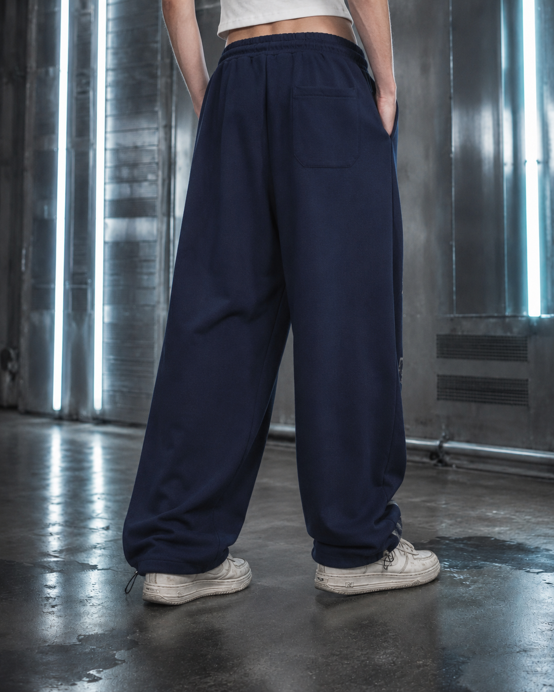 American Retro Trendy Brand Curved Wide-Leg Pants