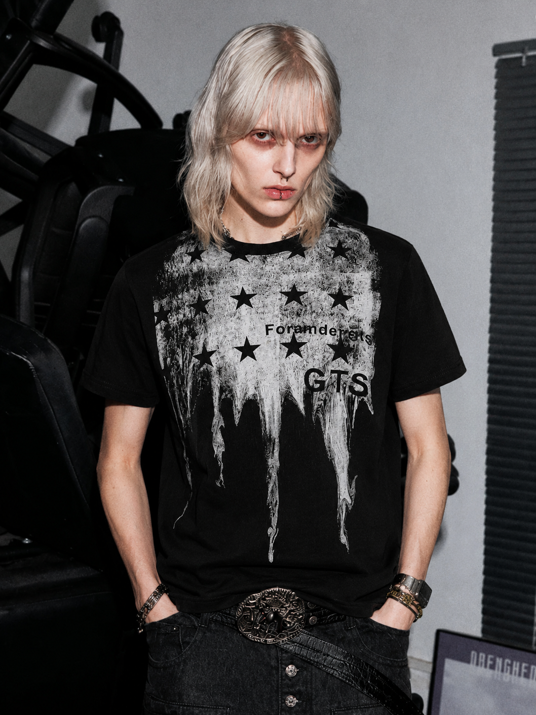 American Casual Retro Star Print T-Shirt