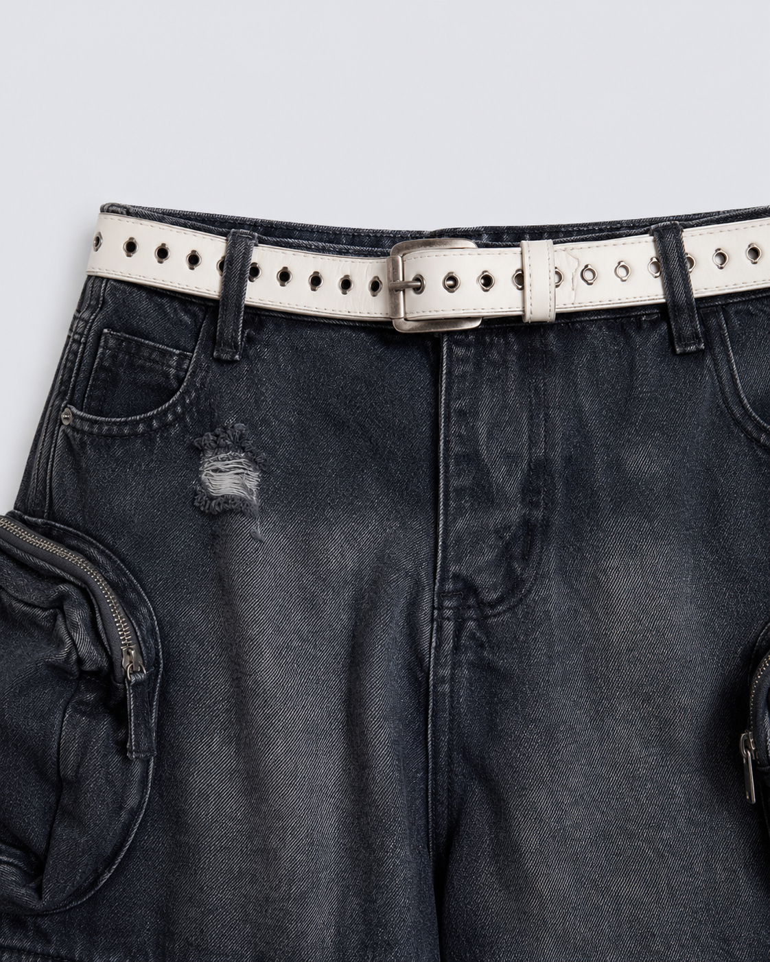 American Street Retro Multi-Pocket Cargo Denim Shorts