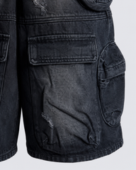 American Street Retro Multi-Pocket Cargo Denim Shorts