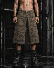Camouflage Distressed Cargo Shorts