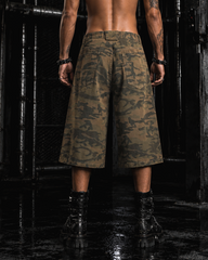 Camouflage Distressed Cargo Shorts