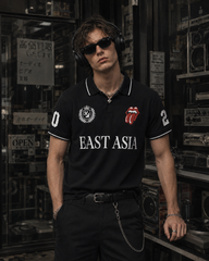 Street-Style Casual Letter Print Short-Sleeved Polo Shirt