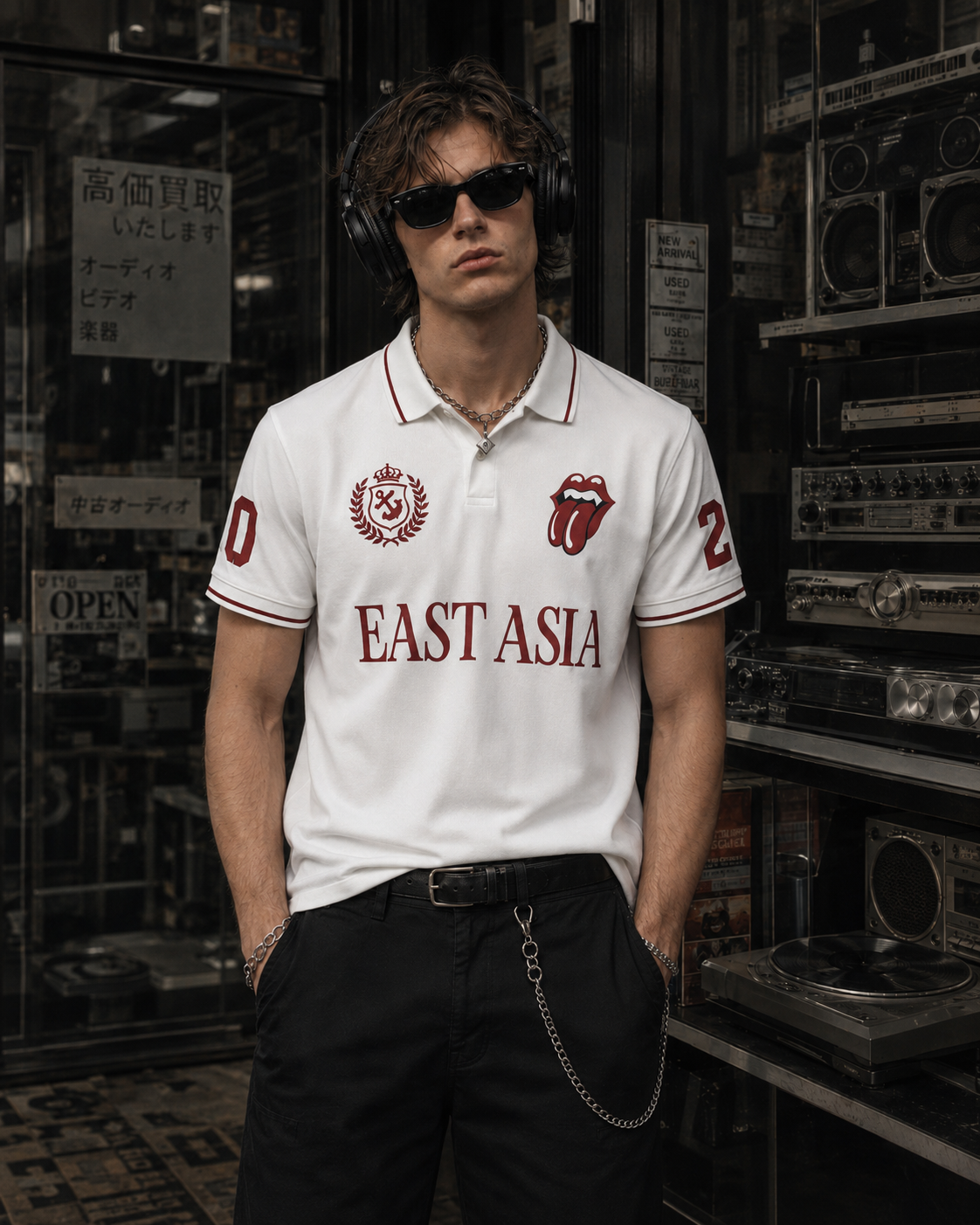 Street-Style Casual Letter Print Short-Sleeved Polo Shirt