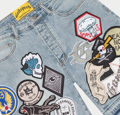 Godspeed Patchwork Denim Shorts V2 Blue