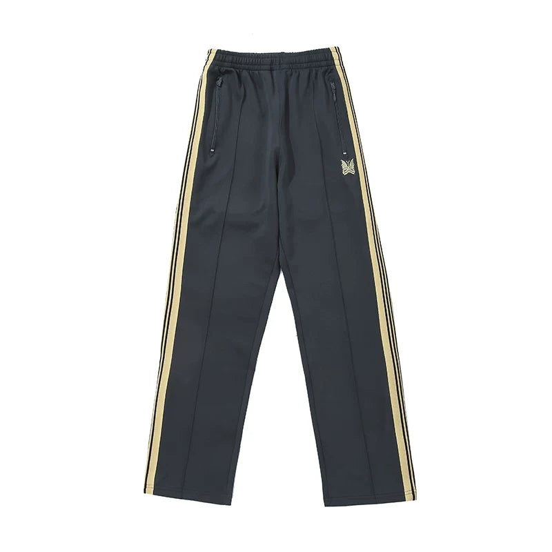 Needles Zebra Stripe Side Tape Track Pants Dark Grey Beige