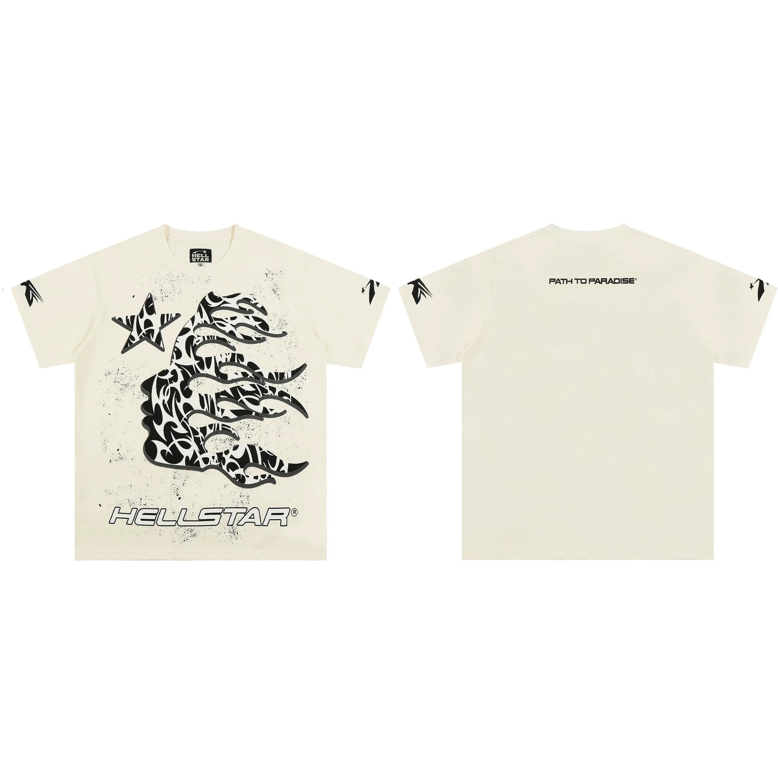 Hellstar Digital Graffiti Vintage Tee Apricot color