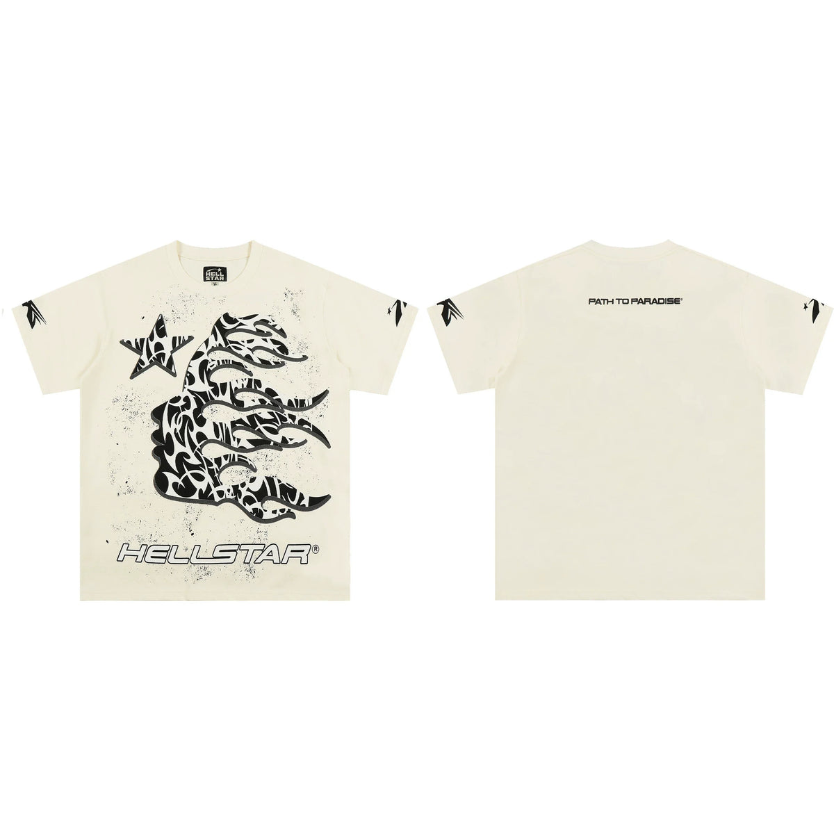 Hellstar Digital Graffiti Vintage Tee Apricot color