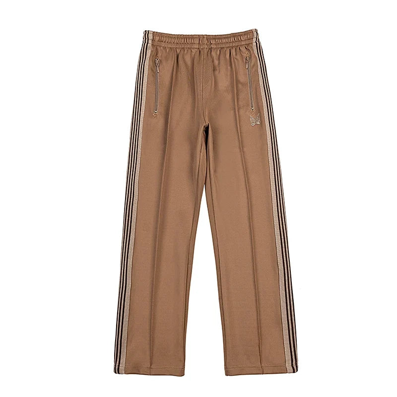 Needles Butterfly Embroidered Side Stripe Straight Leg Track Pants Multi Colors