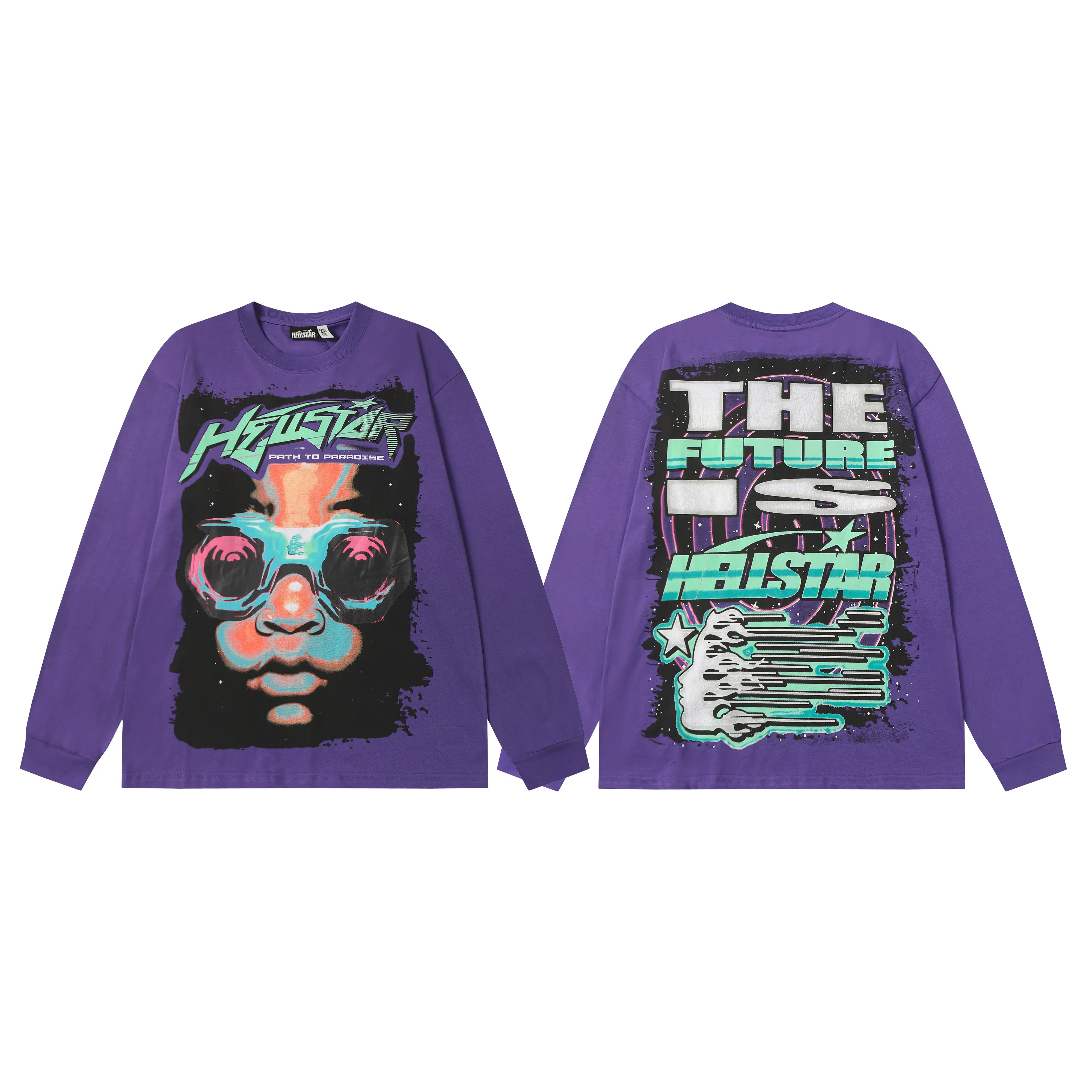 Hellstar Heavyweight Vintage Long Sleeve Tee Purple