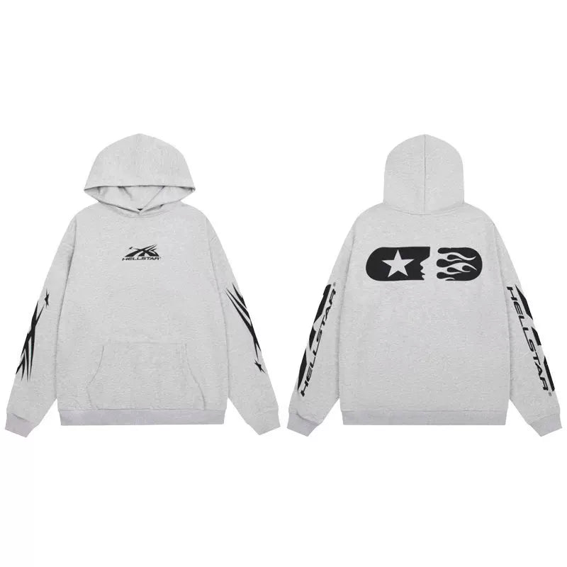 Hellstar Water Washed Loose Hoodie Grey