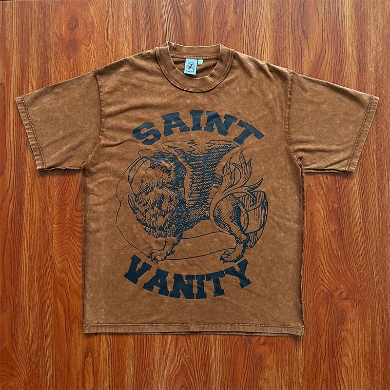 SAINT VANITY Classic Letter Print T-Shirt