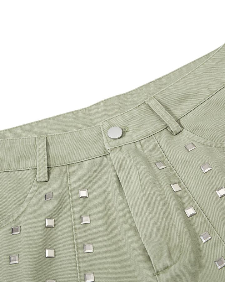 American Street Studded Wide-Leg Cargo Pants