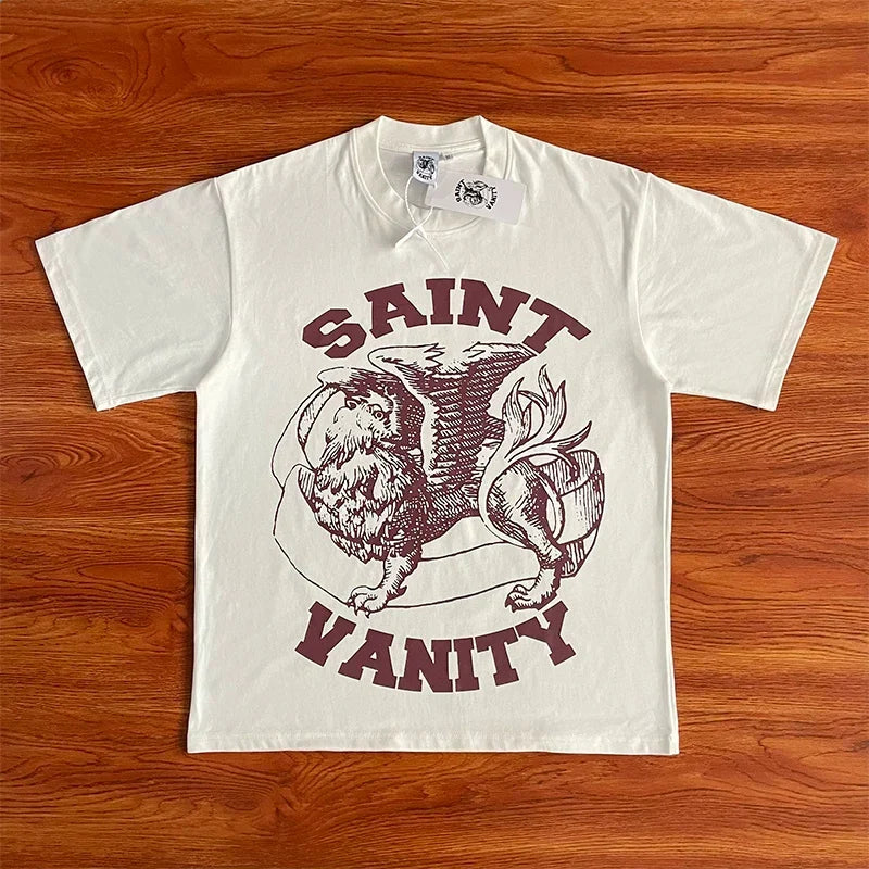 SAINT VANITY Casual Letter Graphic T-Shirt