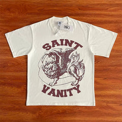 SAINT VANITY Casual Letter Graphic T-Shirt