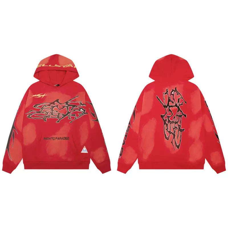 Hellstar Vintage Loose Hoodie Red