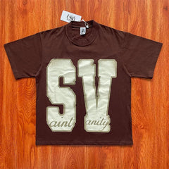 SAINT VANITY Simple Letterprint Casual T-shirt
