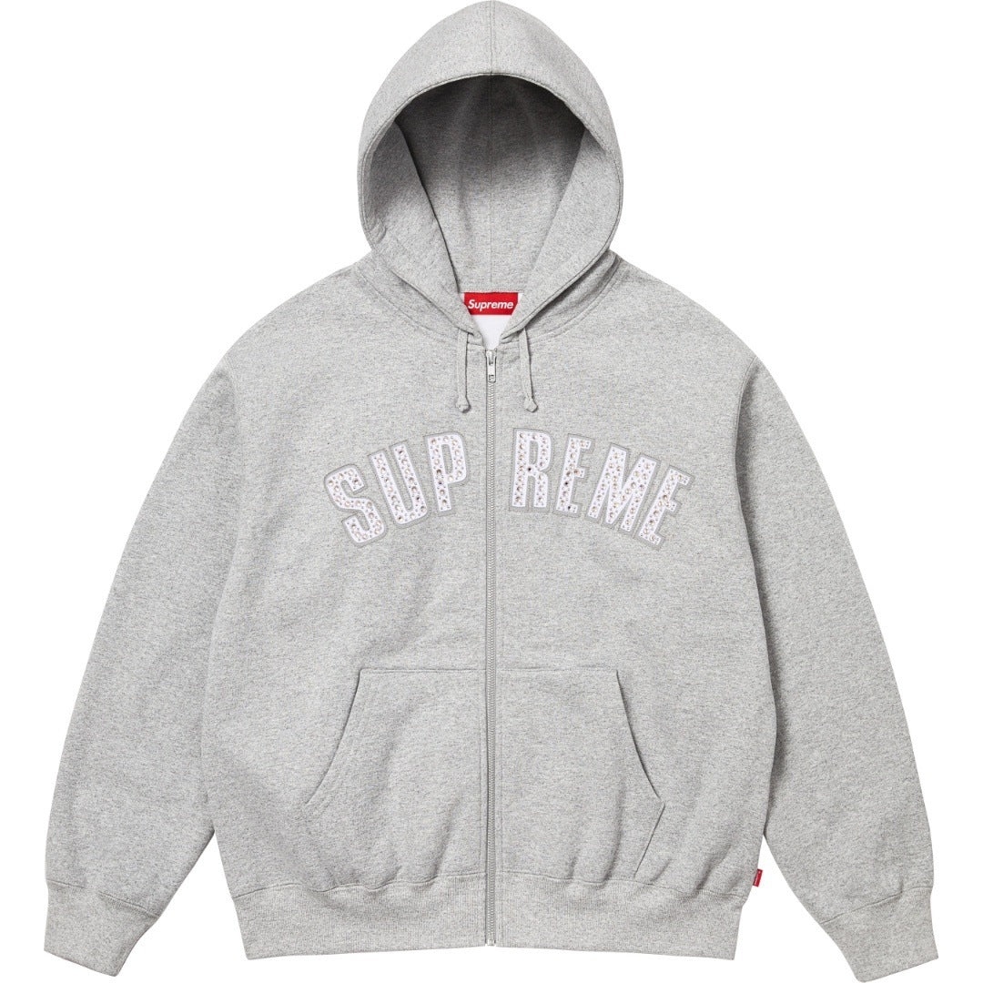 Supreme Arc Logo Zip Up Hoodie – Heather Gray