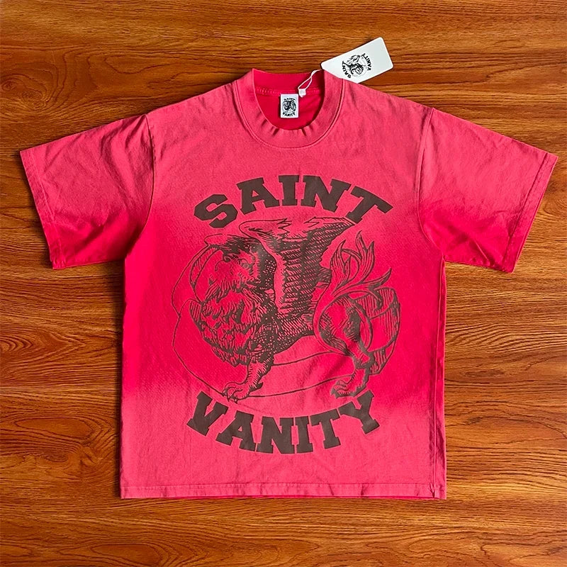 SAINT VANITY Signature Letter Print T-Shirt