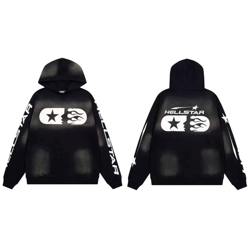 Hellstar Washed Loose Hoodie Black