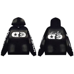 Hellstar Washed Loose Hoodie Black
