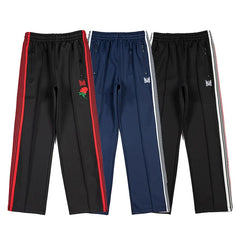 Needles Rose Embroidered Side Stripe Track Pants Multi‑Color