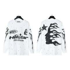 Hellstar Relaxed Long Sleeve Tee Black polka dots