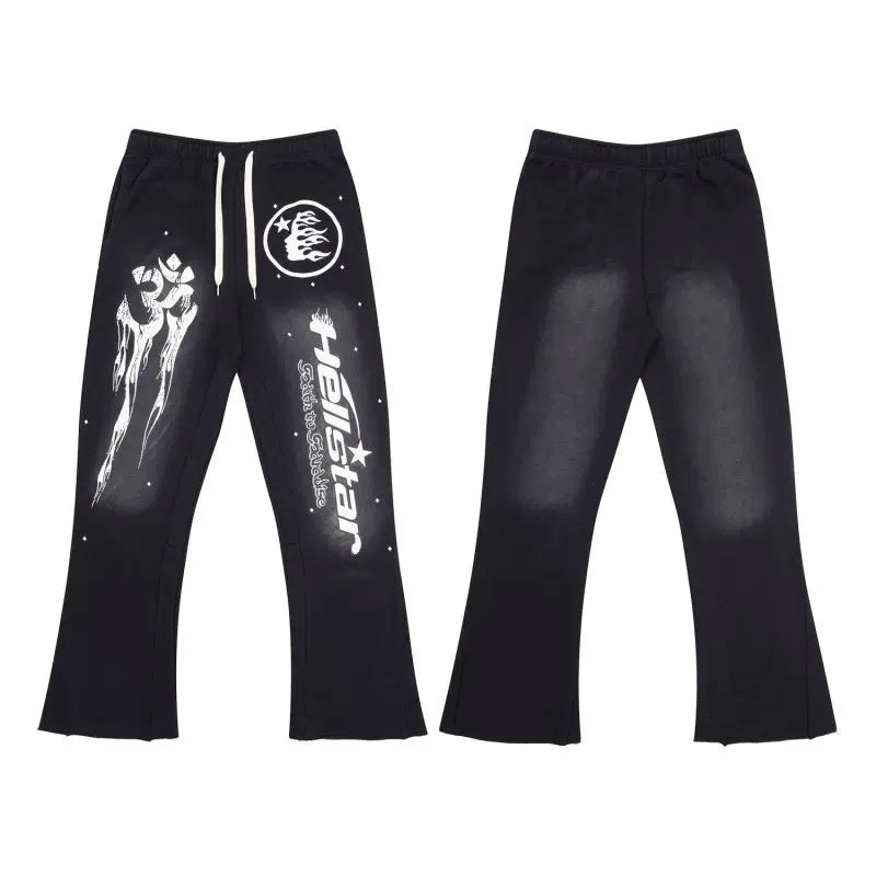 Hellstar Washed Trendy Pants Black