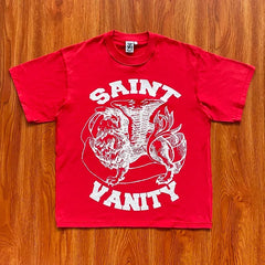 SAINT VANITY Letter Logo Casual T-Shirt