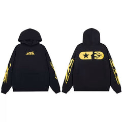 Hellstar Loose Retro Washed Hoodie Black/Yellow