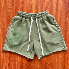 SAINT VANITY ins same style washed water distressed rivet casual sports shorts