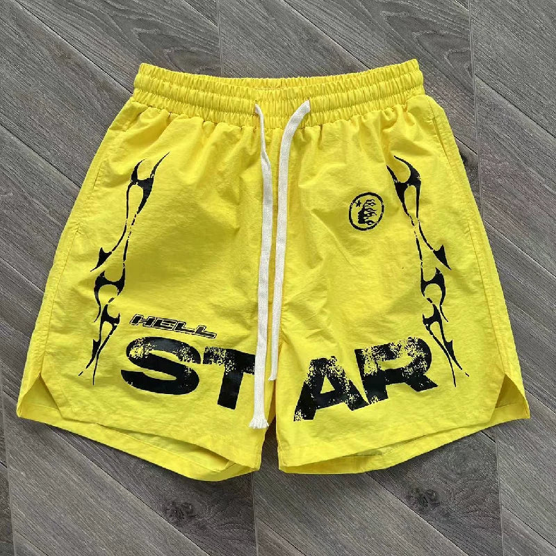 Hellstar Studios Casual Nylon Shorts Yellow