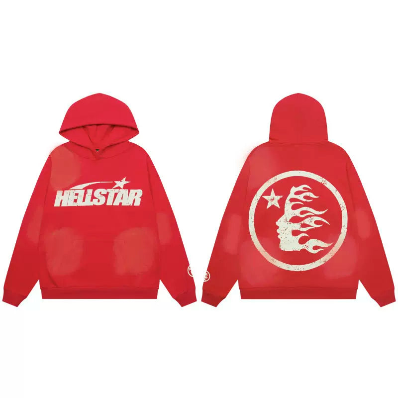 Hellstar Washed American Hoodie Red