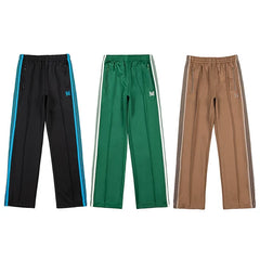 Needles Butterfly Embroidered Side Stripe Straight Leg Track Pants Multi Colors