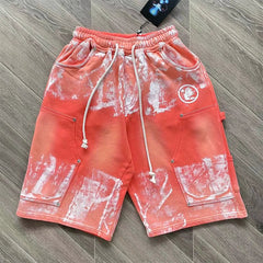 Hellstar Studios Snap Pentagram Shorts Orange