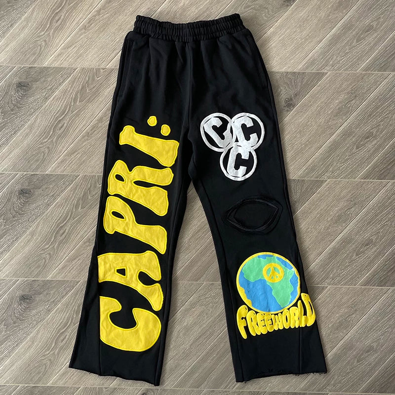 Hellstar Studios Capri Flare Pants Black/Yellow